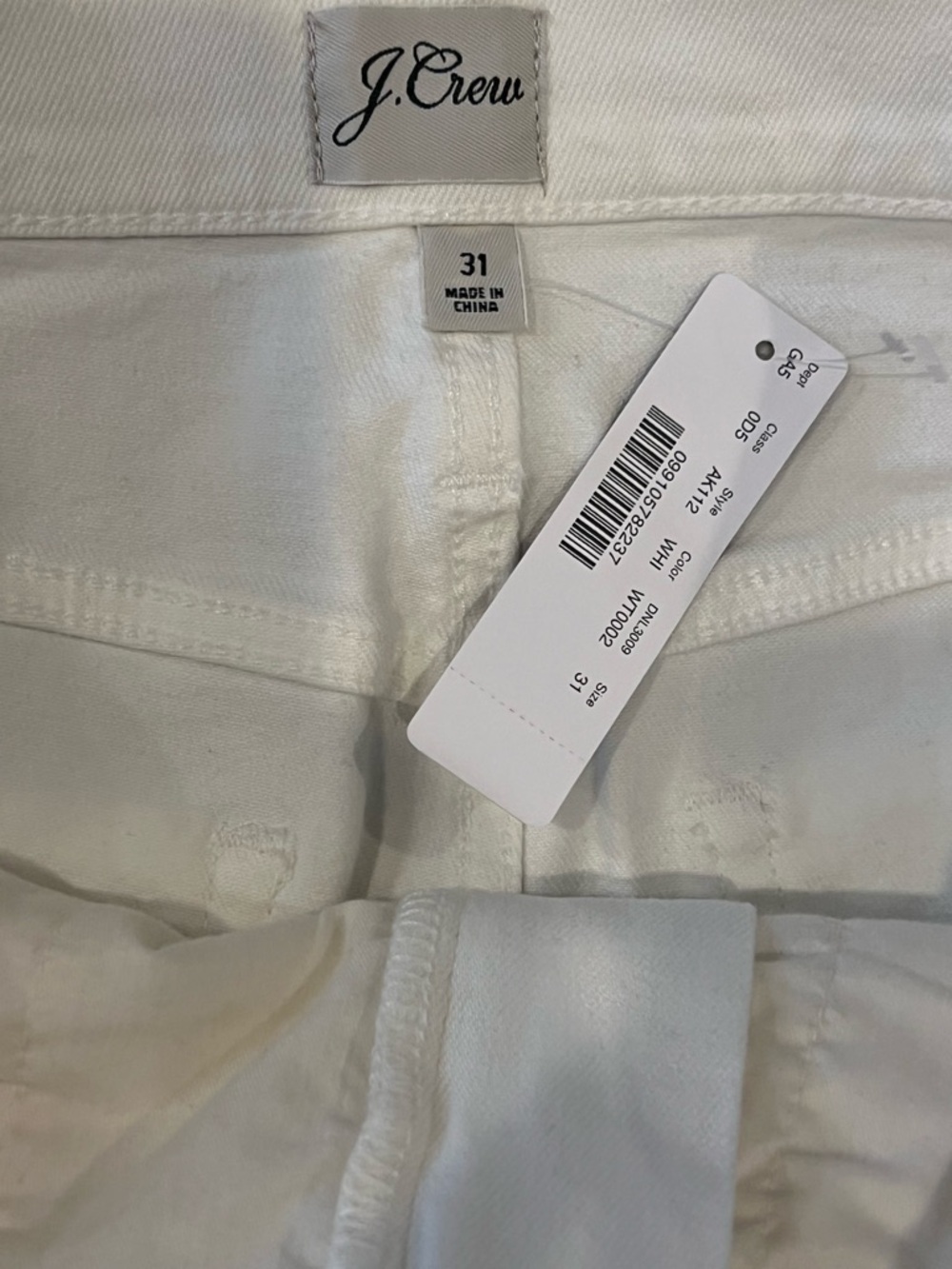 J Crew White Midi Jean Pencil Skirt with Front Slit- NWT - Picture 5 of 7